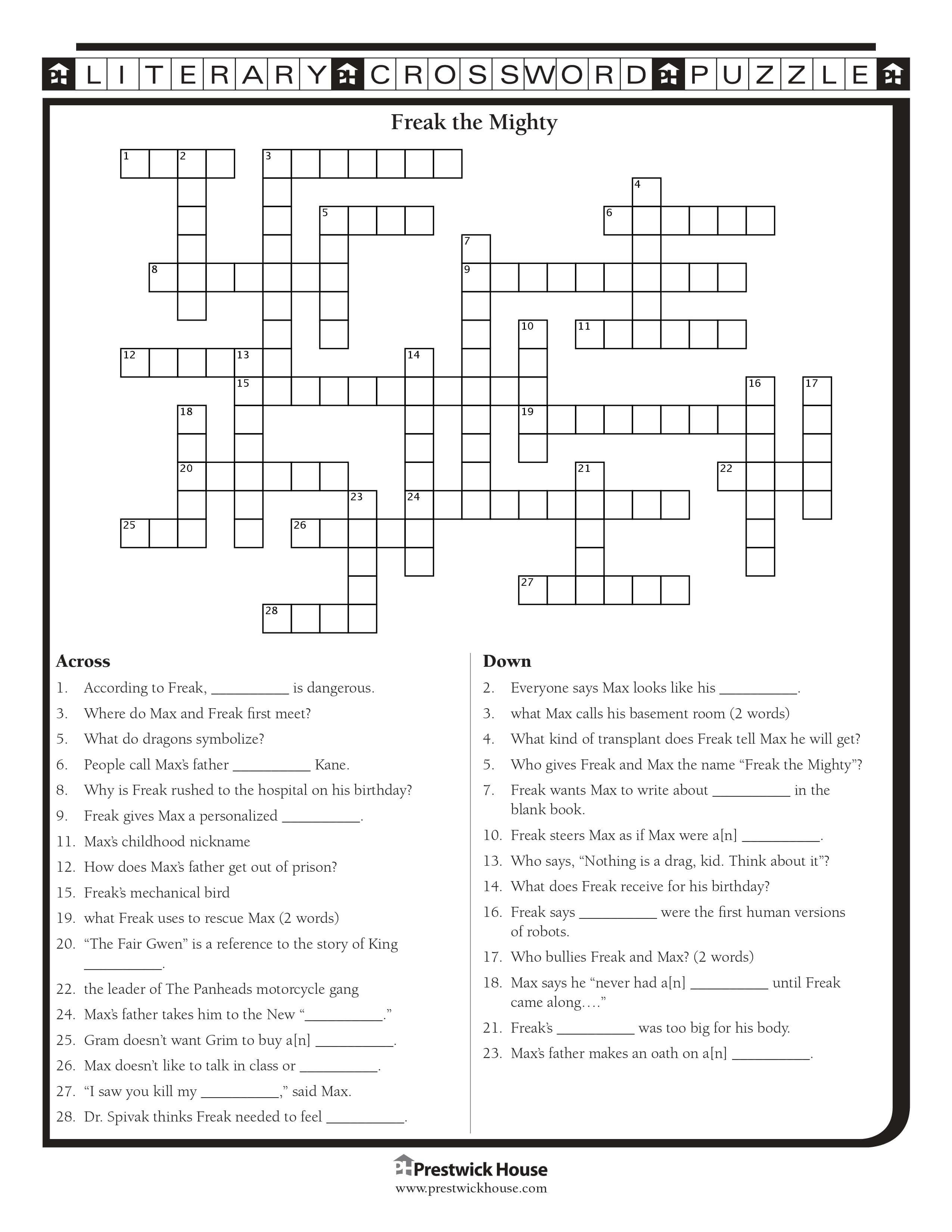 Free Crossword Puzzles English Teacher S Free Library