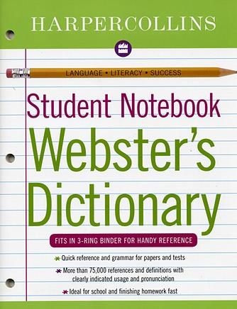 Harper Collins Student Notebook Webster's Dictionary