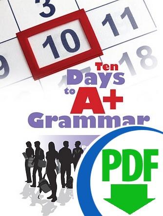Ten Days to A+ Grammar: Subject/Verb and Pronoun/Antecedent Agreement - Downloadable