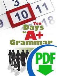 Ten Days to A+ Grammar: Verbs - Downloadable