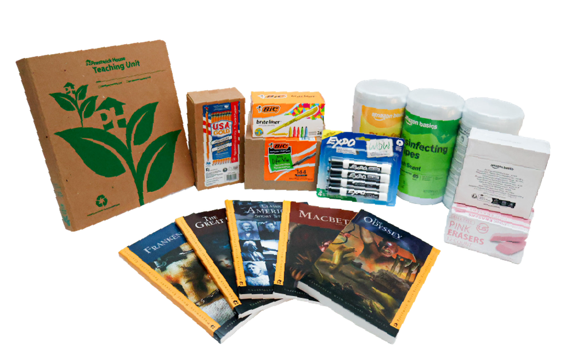 Complete Teacher's Kit prize package with curriculum materials, classroom supplies, and Literary Touchstone Classics