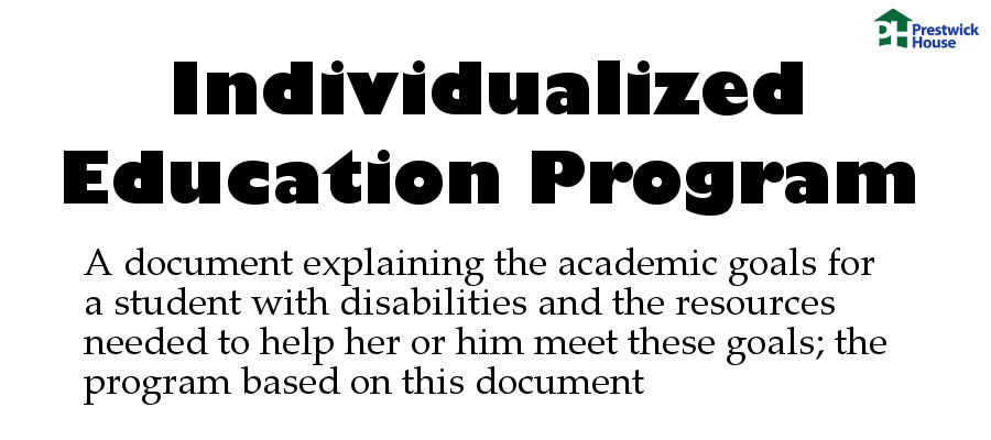 Individualized education program: A document explaining the academic goals for a student with disabilities and the resources needed to help her or him meet these goals; the program based on this document.