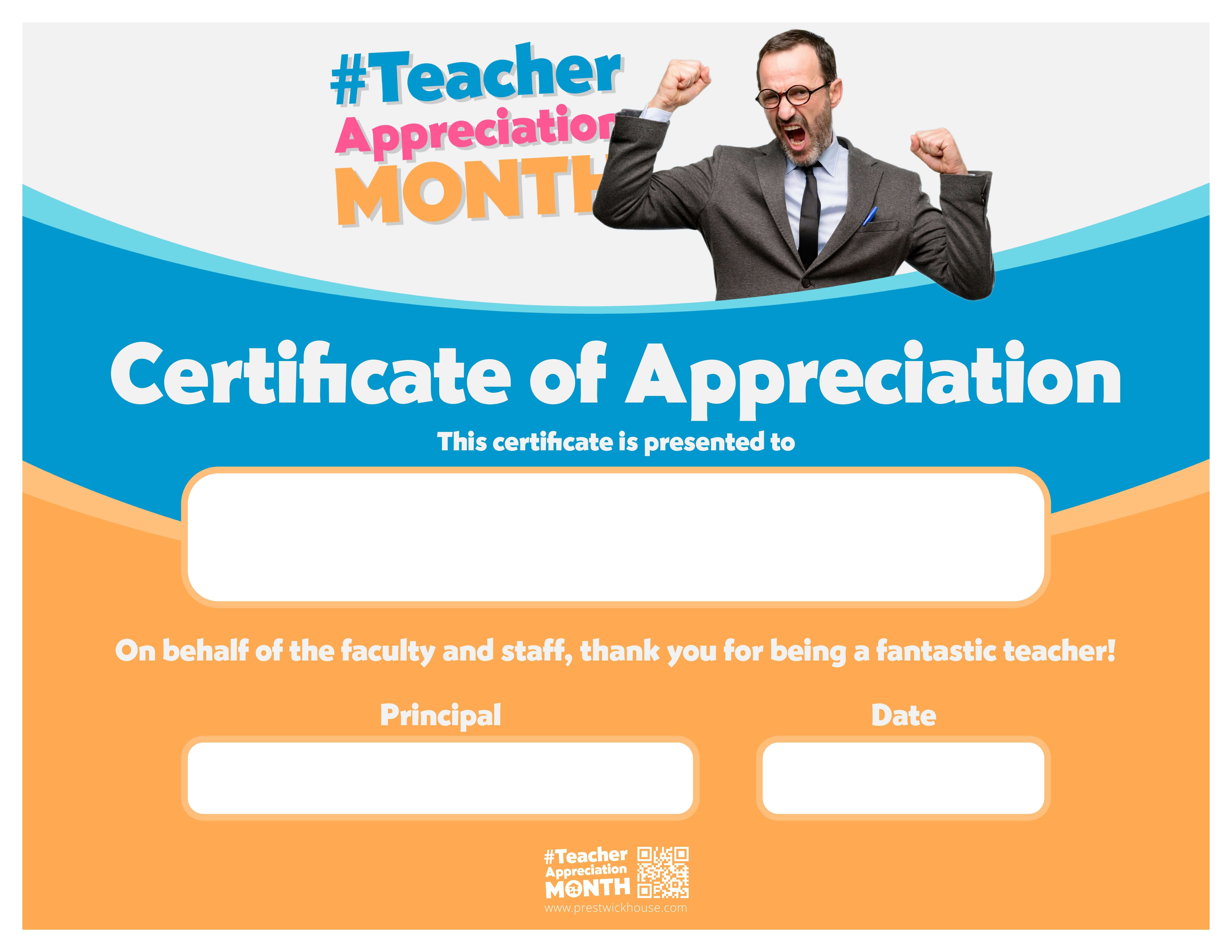 Teacher Appreciation Month - Certificates of Appreciation