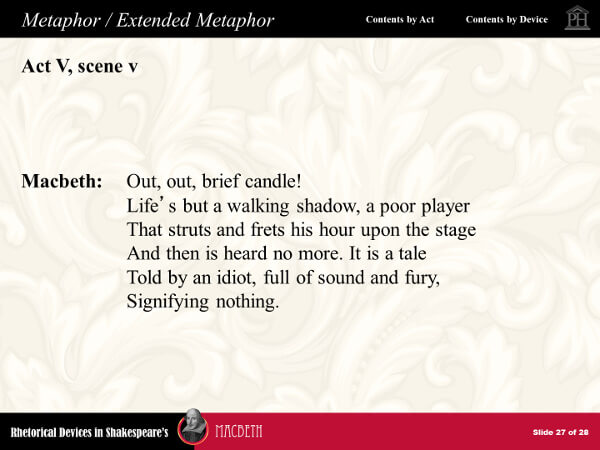 Extended metaphor in Macbeth