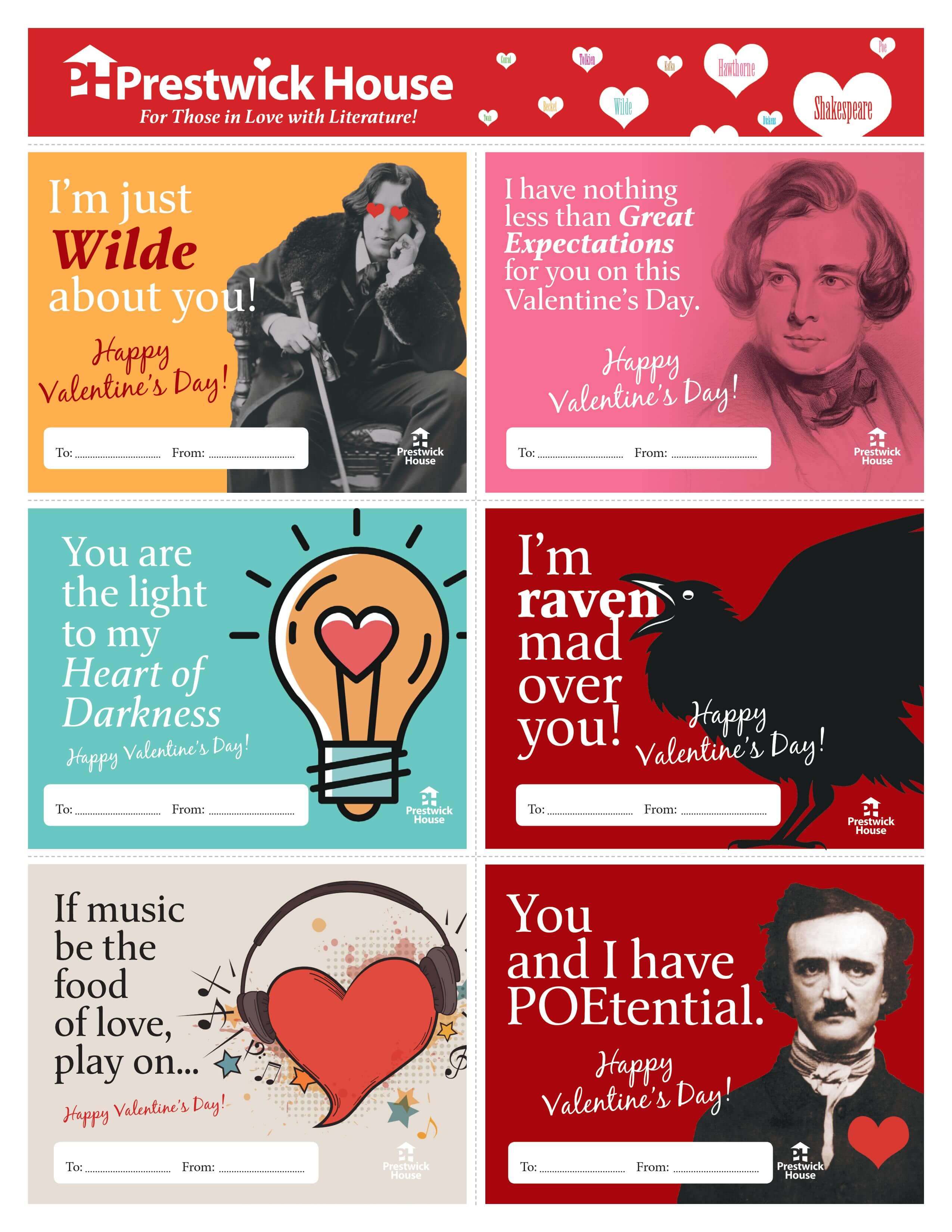 Free Literary Valentine's Day Cards