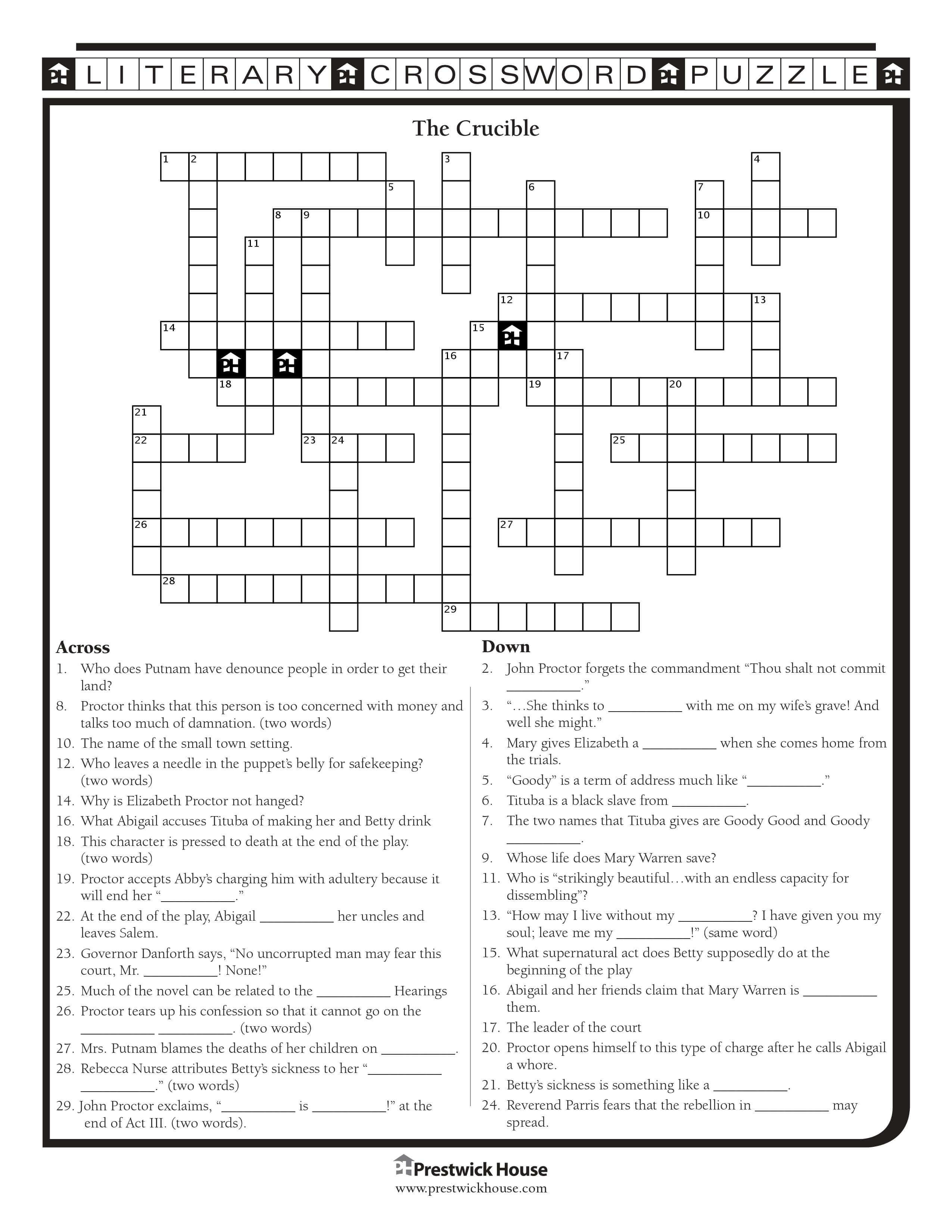 The Crucible Free Crossword Puzzle