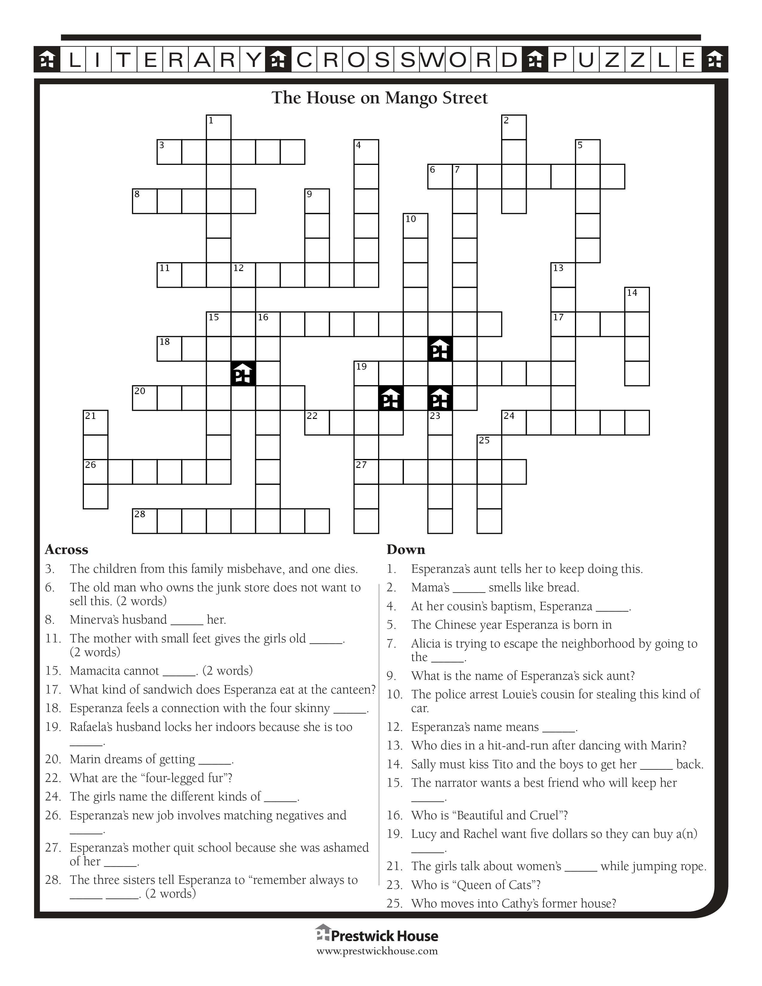 The House on Mango Street Crossword Puzzle