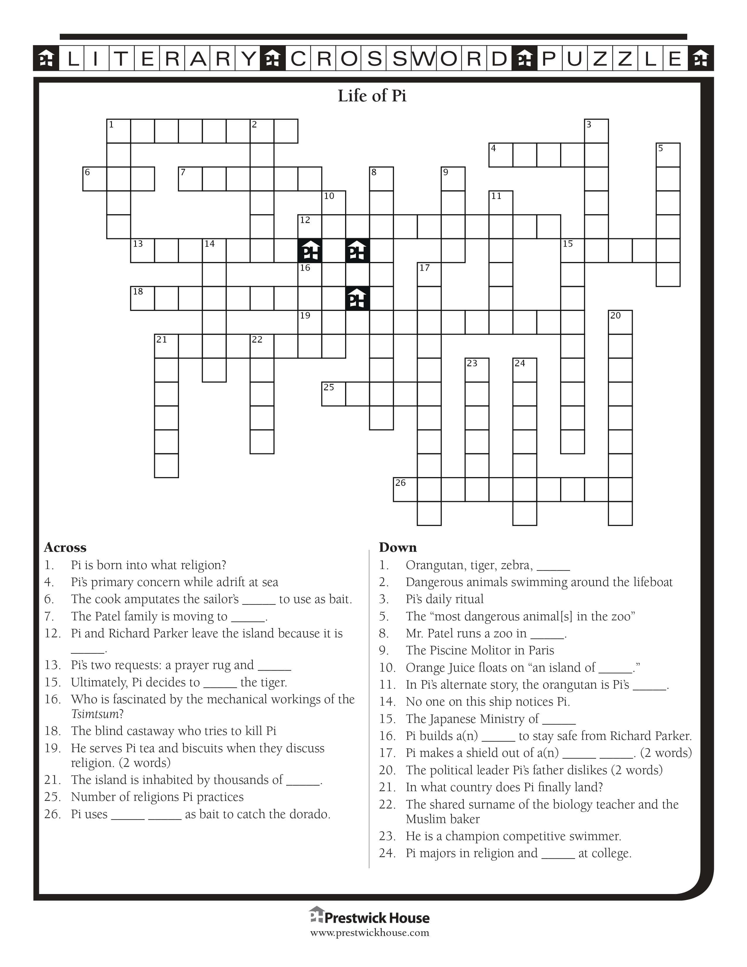 Life of Pi Crossword Puzzle