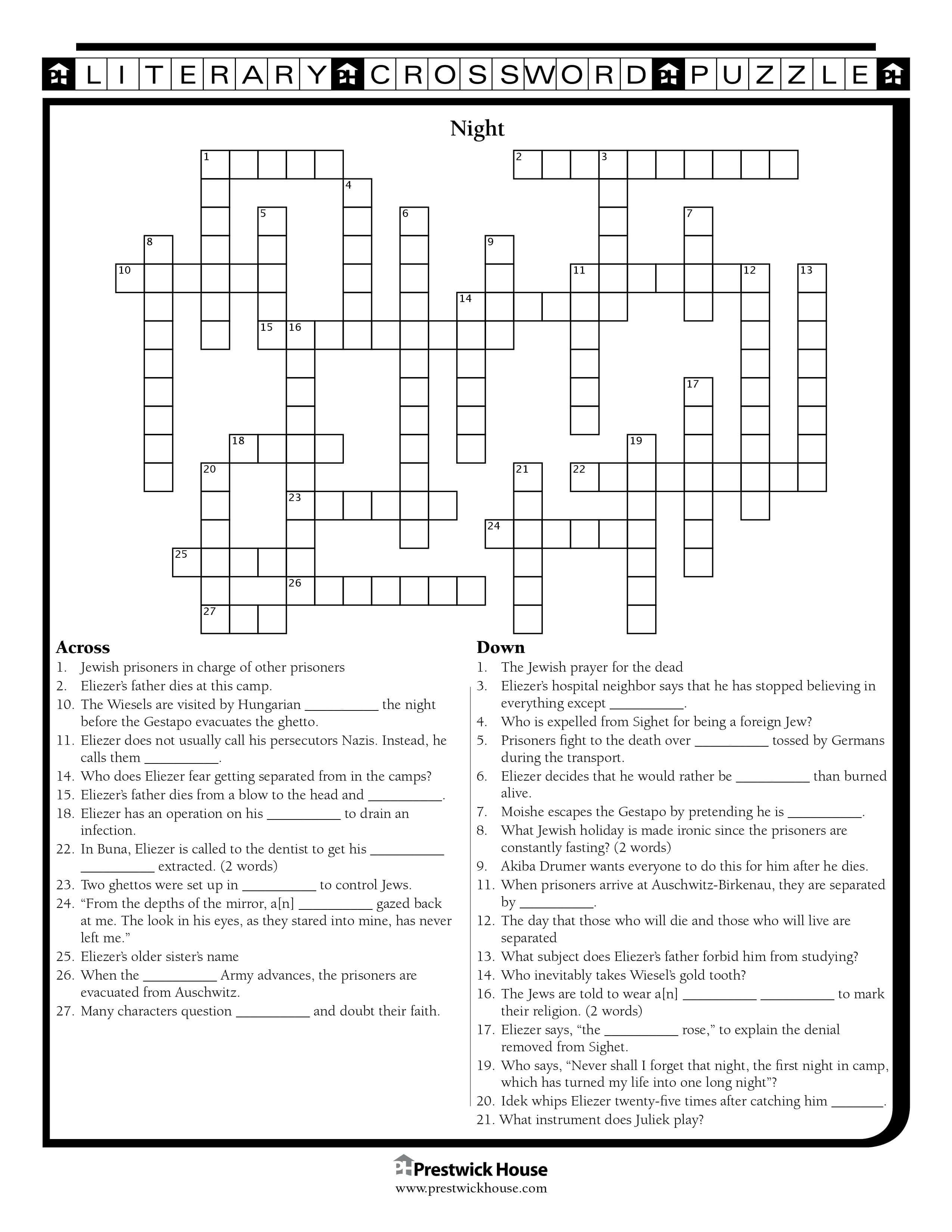 Night Crossword Puzzle