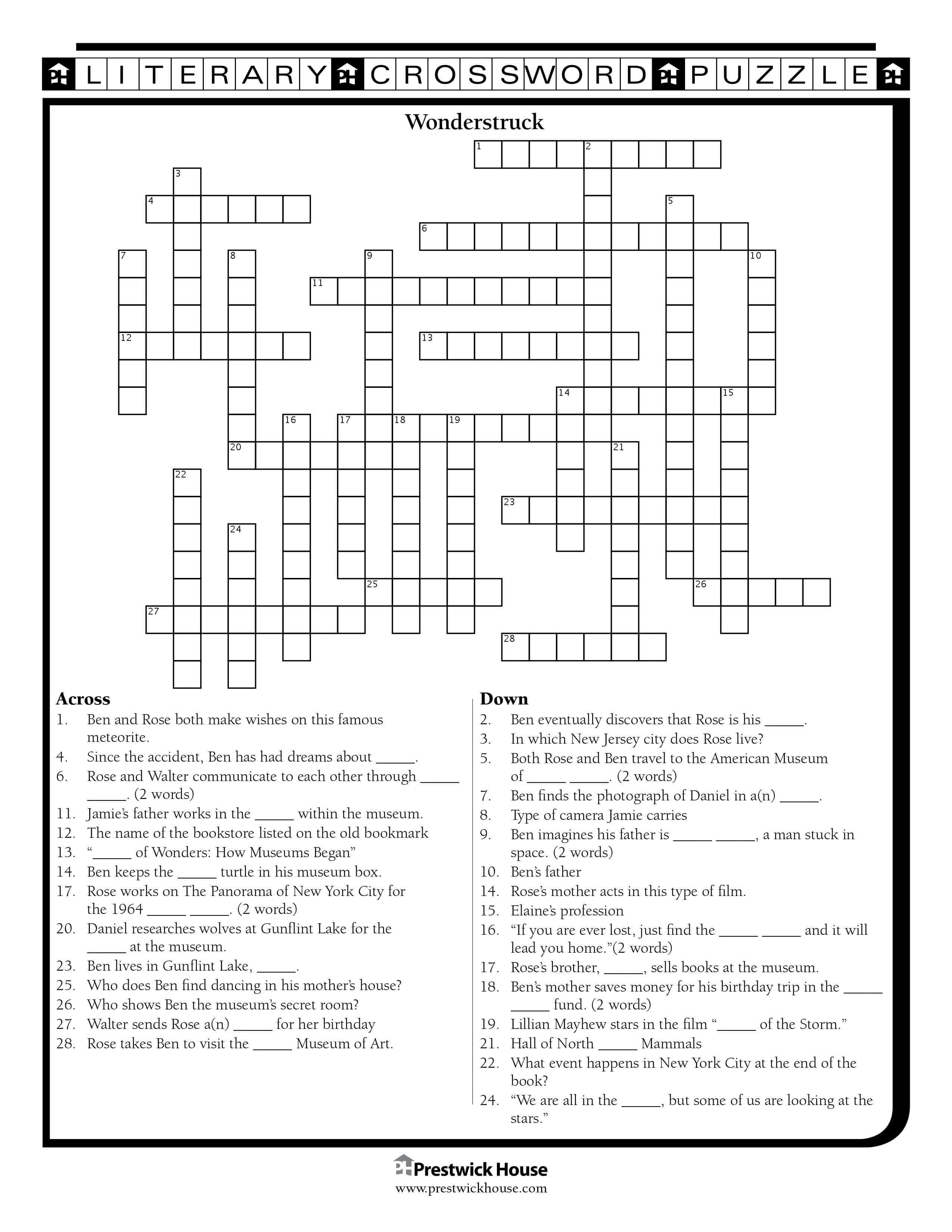 English Crossword Puzzle With Answers