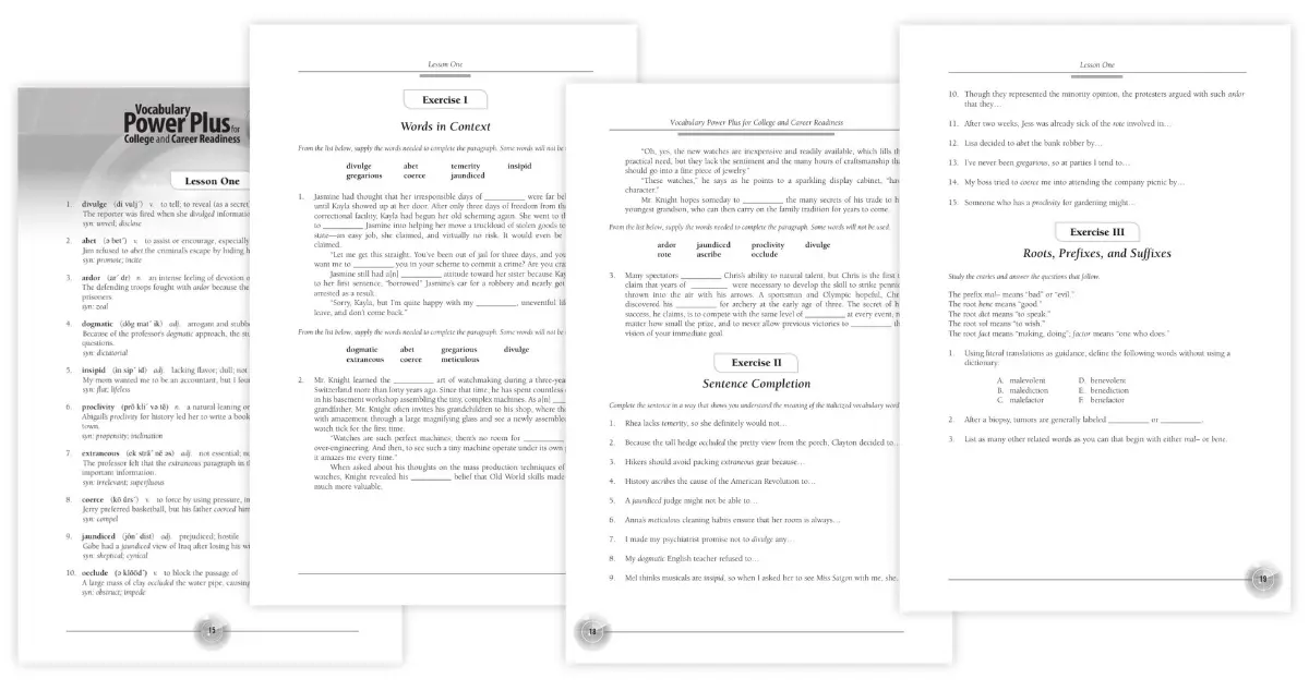Vocabulary Power Plus sample pages