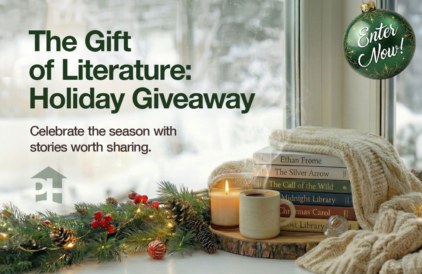 Enter for your chance to win a cozy bundle of books and other treats to make your holiday season bright.