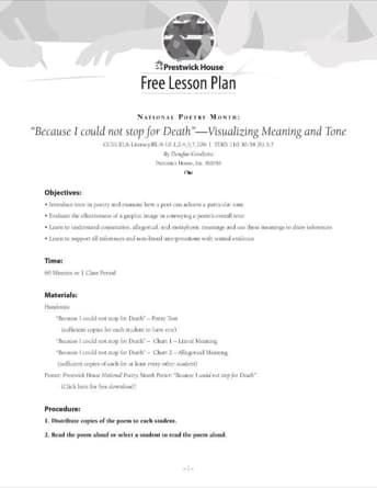 Because I could not stop for Death Lesson Plan