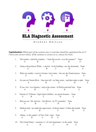 Free English Language Arts Diagnostic Assessment