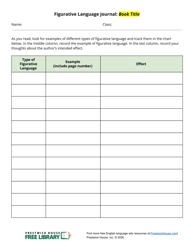 Figurative Language Journal