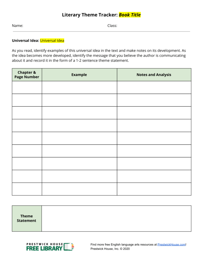 Literary Theme Tracker