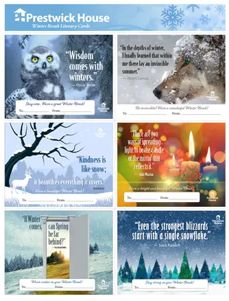 Printable Holiday Literary Greeting Cards