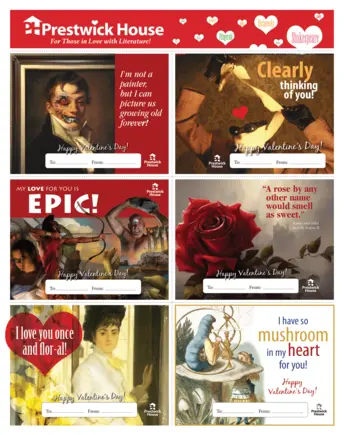 Free Literary Valentine's Day Cards