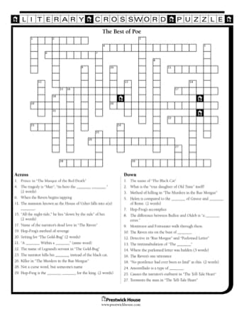 The Best of Poe Free Crossword Puzzle