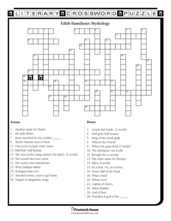 Edith Hamilton's Mythology Crossword Puzzle