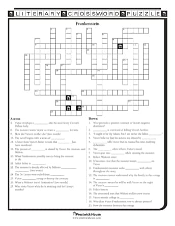 Frankenstein Crossword Puzzle