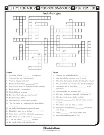 Freak the Mighty Crossword Puzzle