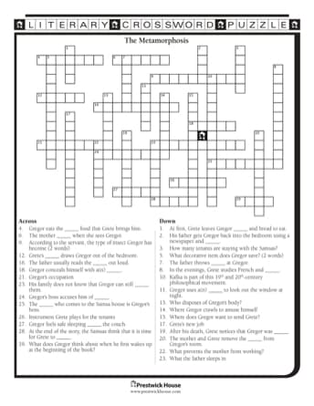 The Metamorphosis Crossword Puzzle