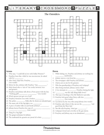 The Outsiders Free Crossword Puzzle