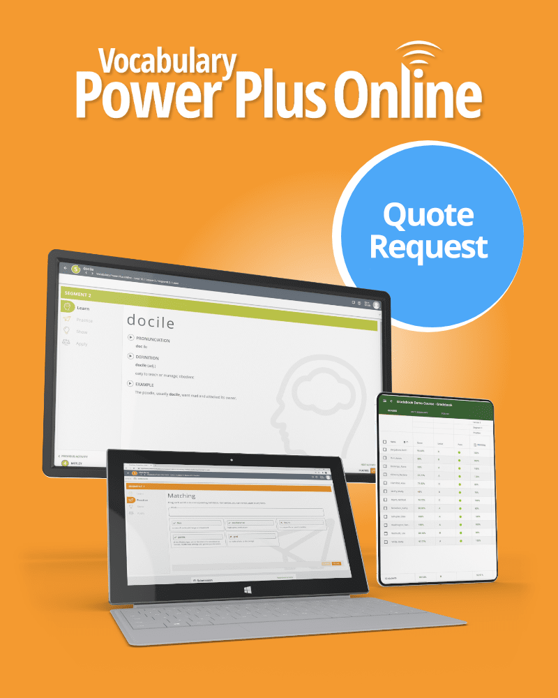 Request a Vocabulary Power Plus Online Quote Request